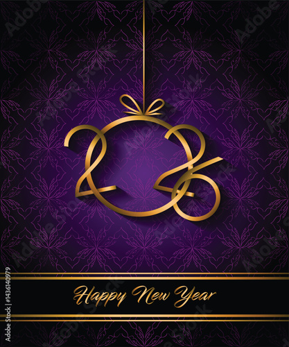 Obraz na płótnie 2026 Happy New Year background for your seasonal invitations, festive posters, greetings cards. w salonie