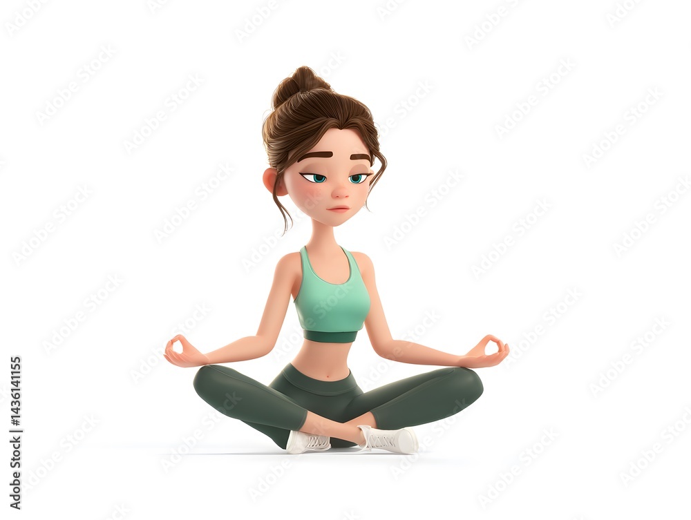 yoga instructor demonstrating breathing exercise with calm facial expression yoga instructor demonstrating breathing exercise with calm facial expression