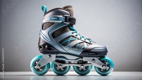 Obraz na płótnie Inline Roller Skates, Teal and Grey, Studio Shot