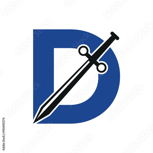 Blade Logo combine with letter D vector template
