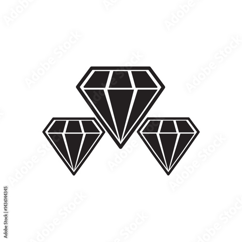 diamonds line in a flat icons style. Abstract black diamond collection icons. Gemstone icons in a linear minimal style. Vector icon logo design diamonds.