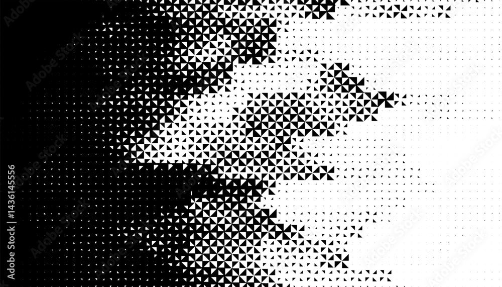 Black and white smooth transition of geometric pattern with halftone effect for sporty background and jersey design. Vector Format Illustration 