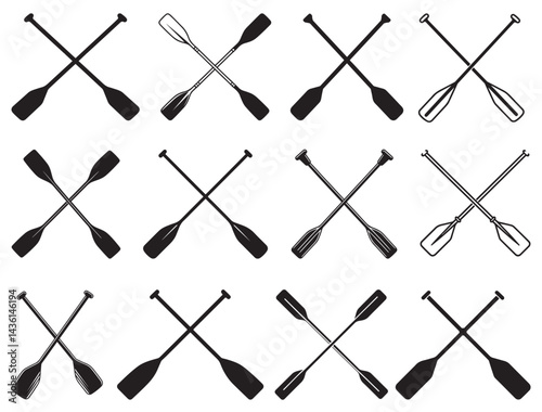 ROWING OARS SILHOUETTE