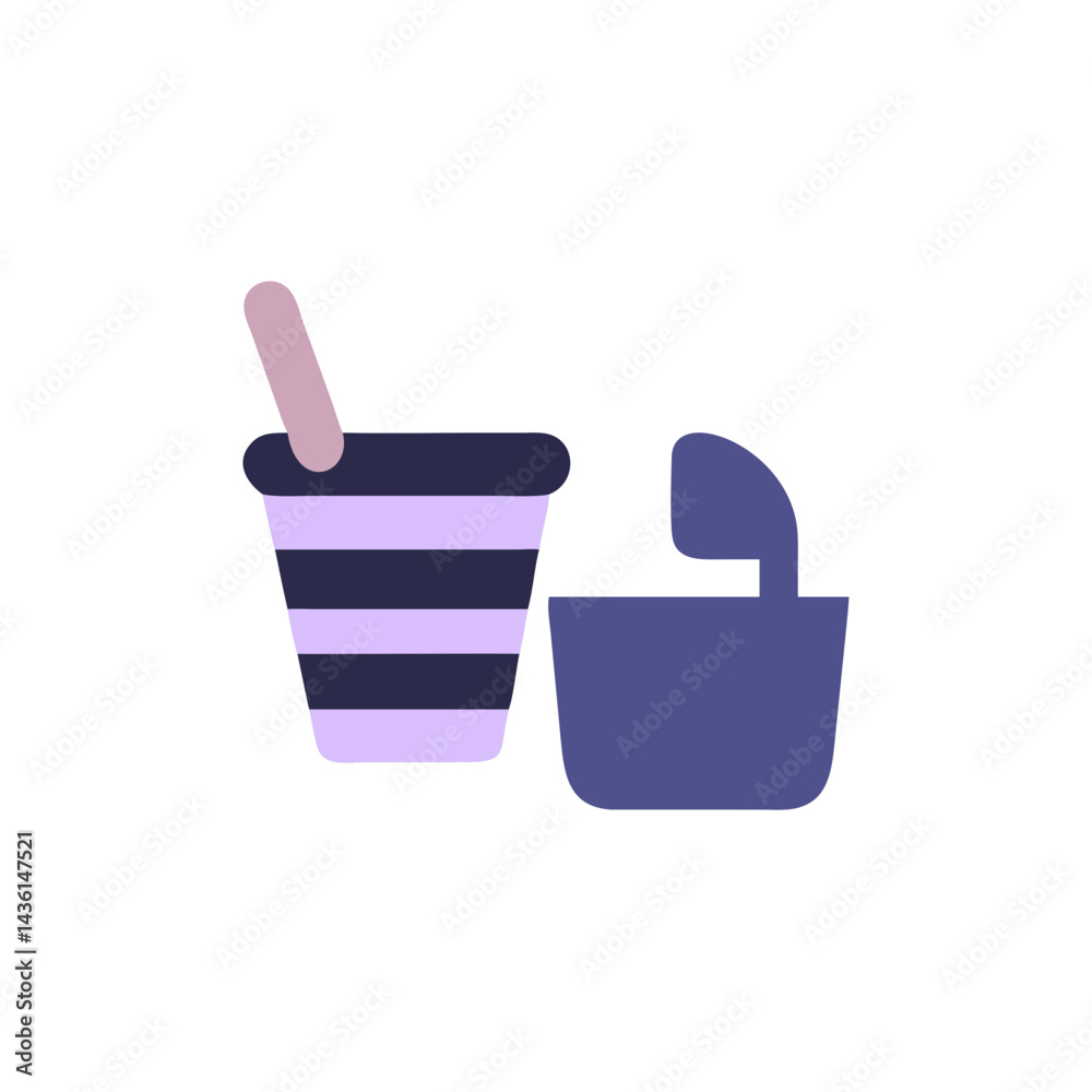 Sauna Bucket and Ladle Icon in Minimalistic Style Sauna Bucket and Ladle Icon in Minimalistic Style