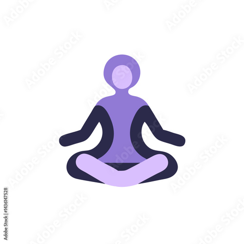 Abstract figure meditating in a relaxed pose  