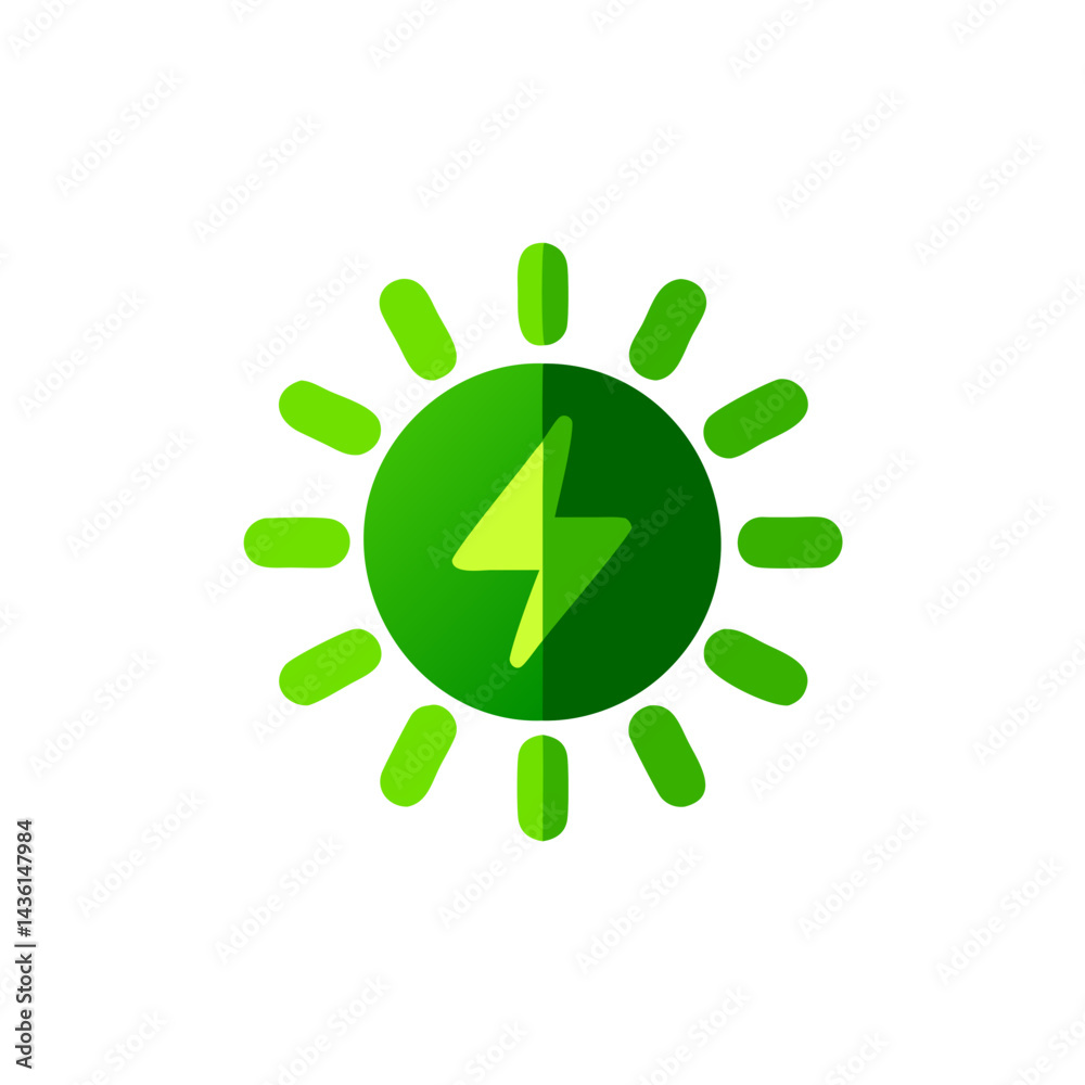 Obraz premium Solar energy icon representing renewable power source