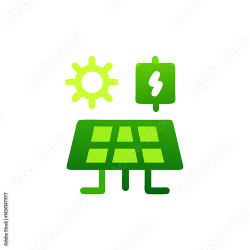 Solar water heater icon representing renewable energy  