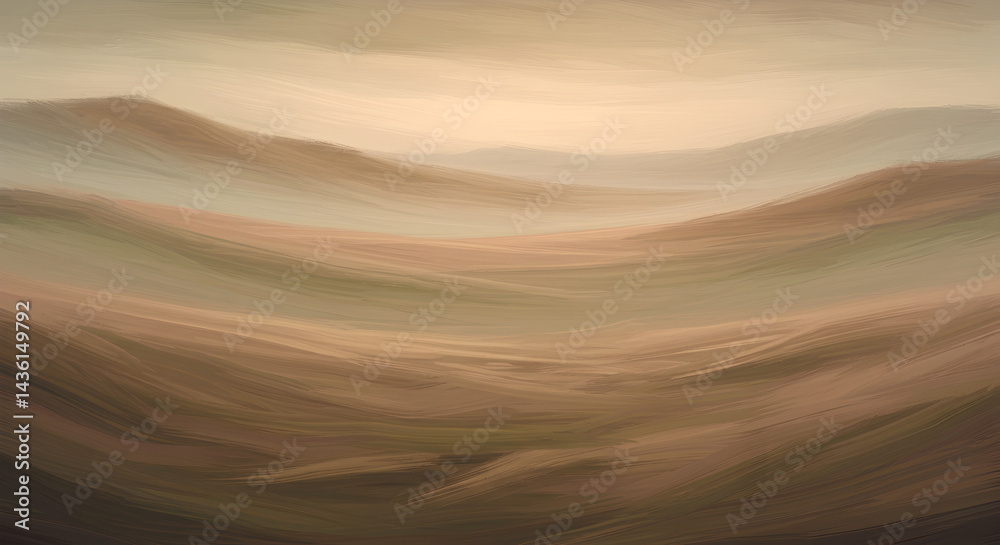 Obraz premium Abstract Wavy Sand Dunes Painting with Gentle Shades and Soft Textures
