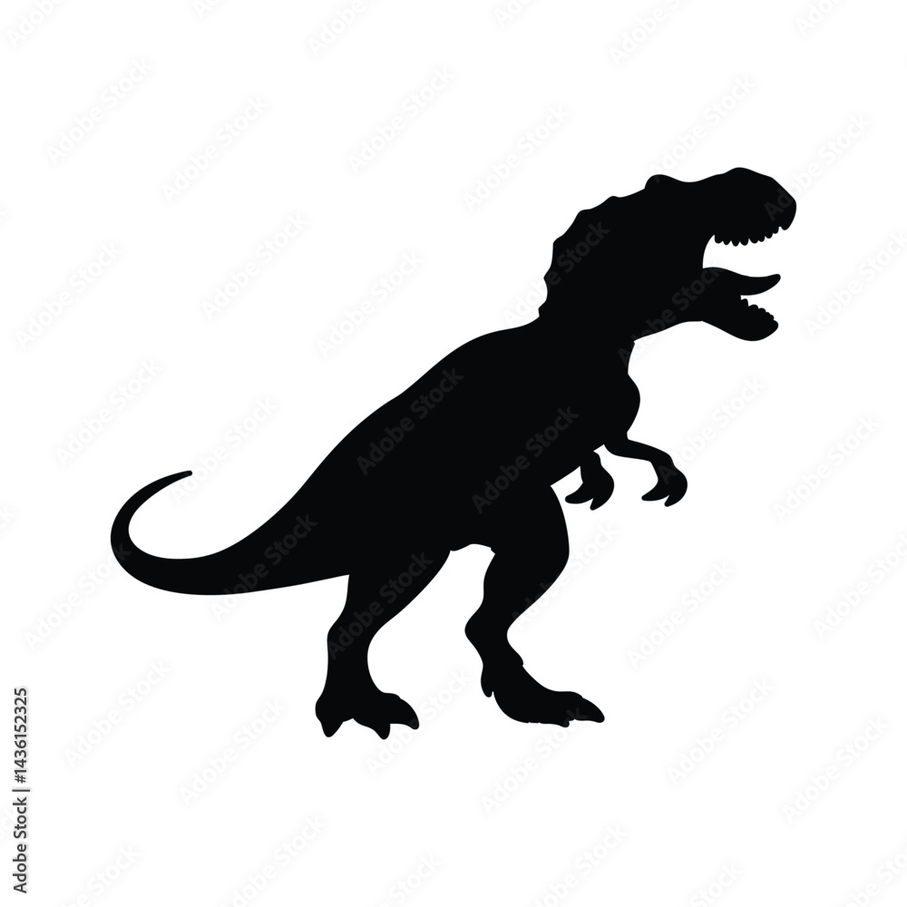 Obraz premium Silhouette of T Rex vector art illustration isolated on clean white background