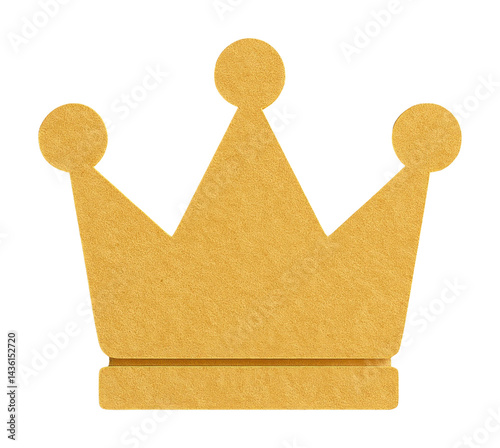 PNG Golden crown paper cutout illustration.