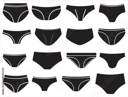 UNDERWEAR SILHOUETTE WHITE BACKGROUND