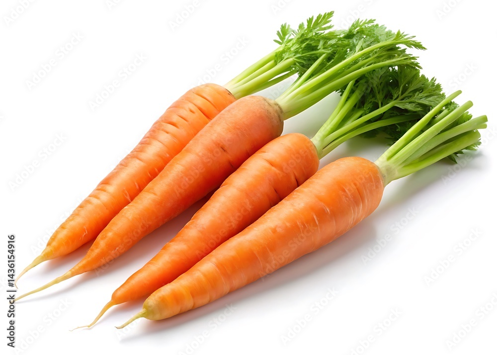 Three fresh carrots isolated on white background Three fresh carrots isolated on white background