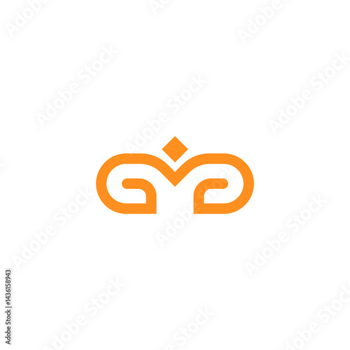 Modern Abstract GG: Creative Connect Orange Vector Logo