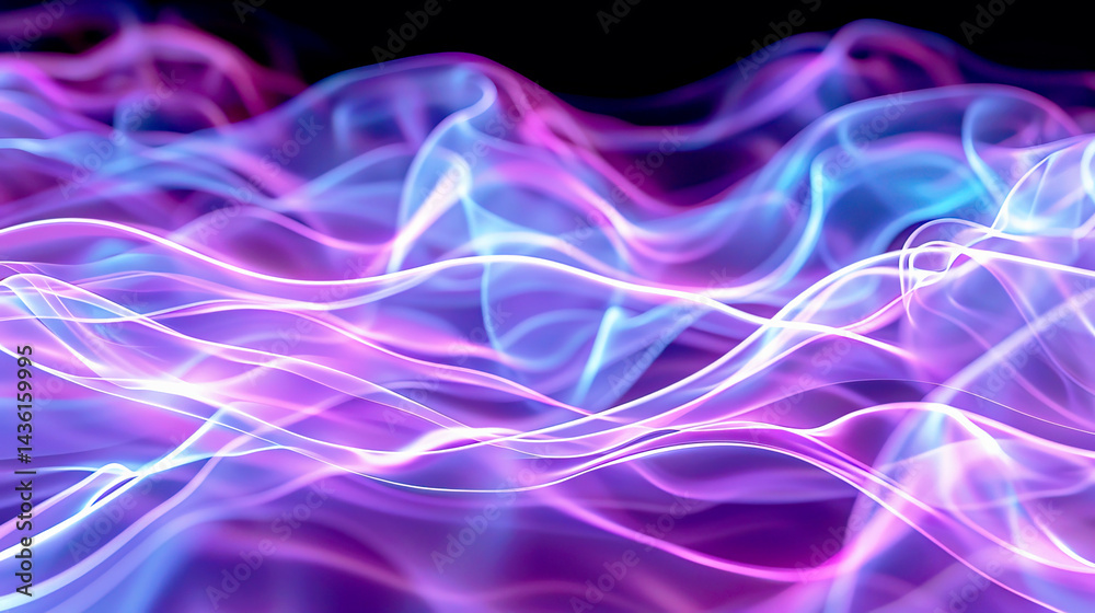 Abstract Wave Pattern in Vibrant Colors of Blue and Pink Hues