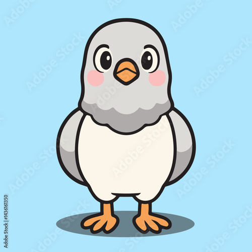 vector cartoon of cute chibi animal bird mascot sport