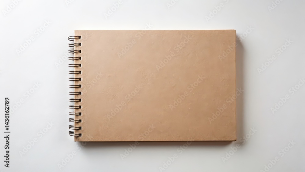 Kraft Paper Notebook on White Background Kraft Paper Notebook on White Background