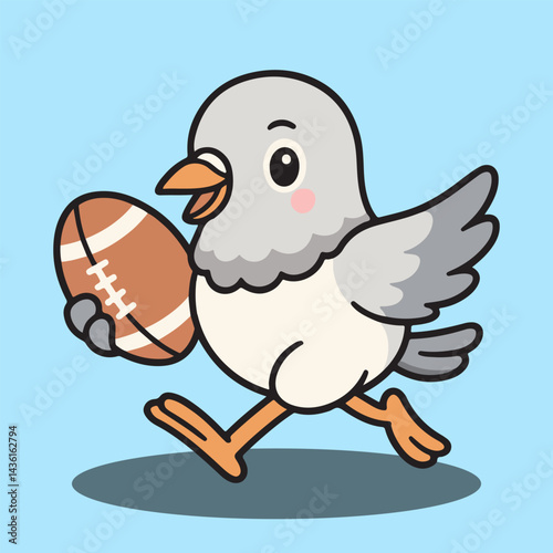 vector cartoon of cute chibi animal bird mascot sport