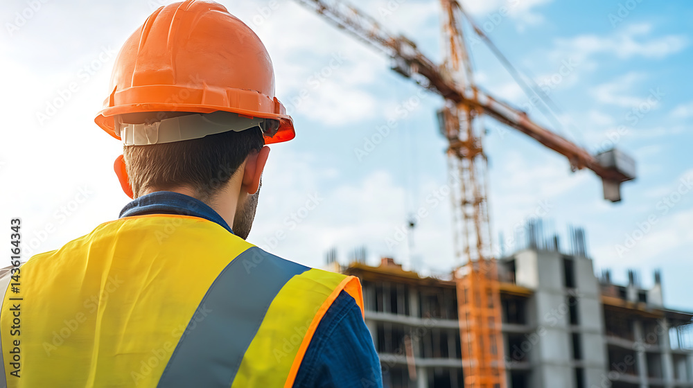 Construction Worker Overlooking Site