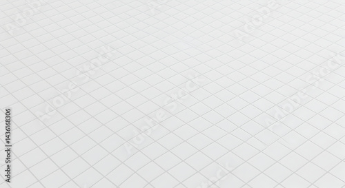 Subtle Perspective Creates A Serene White Squares Grid With Faint Gray Lines