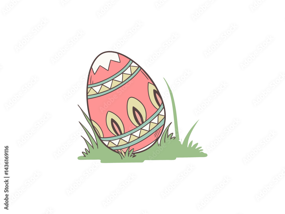 This charming image shows a stylized Easter egg arrangement.