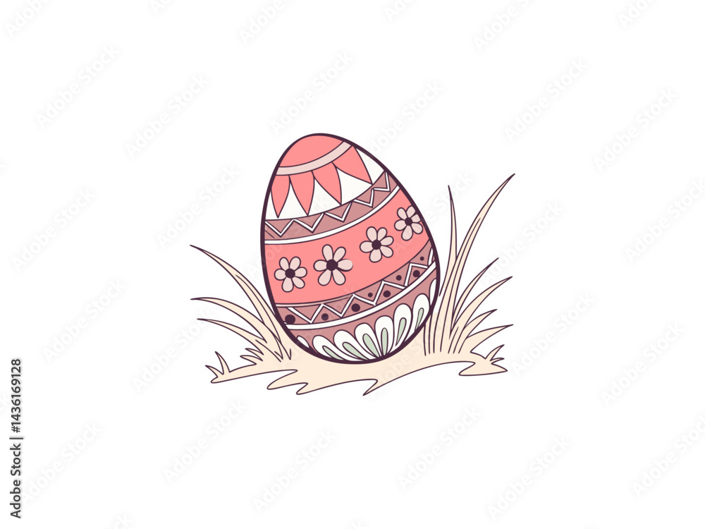 This charming image shows a stylized Easter egg arrangement.