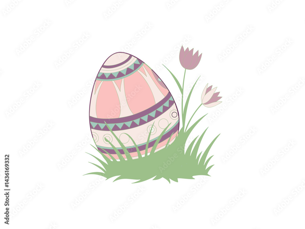 Hand-painted Easter eggs with floral designs - springtime holiday images for Easter celebrations and decorations