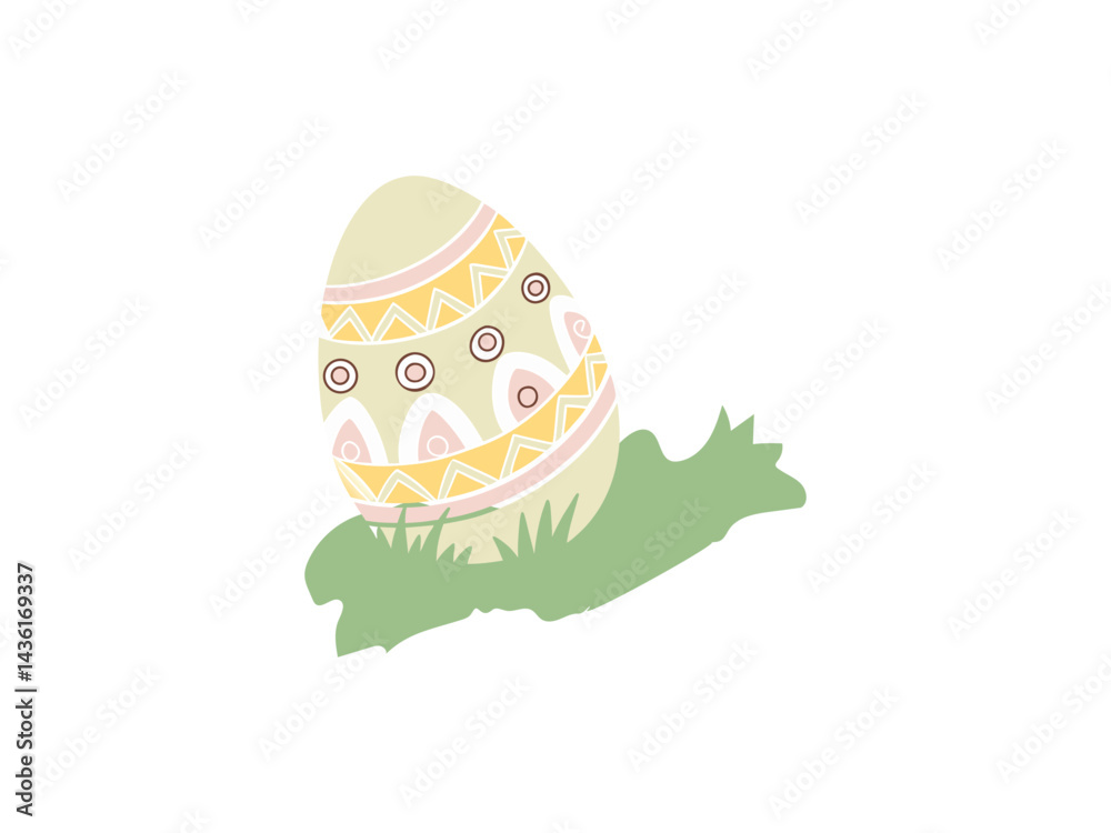 Hand-painted Easter eggs with floral designs - springtime holiday images for Easter celebrations and decorations