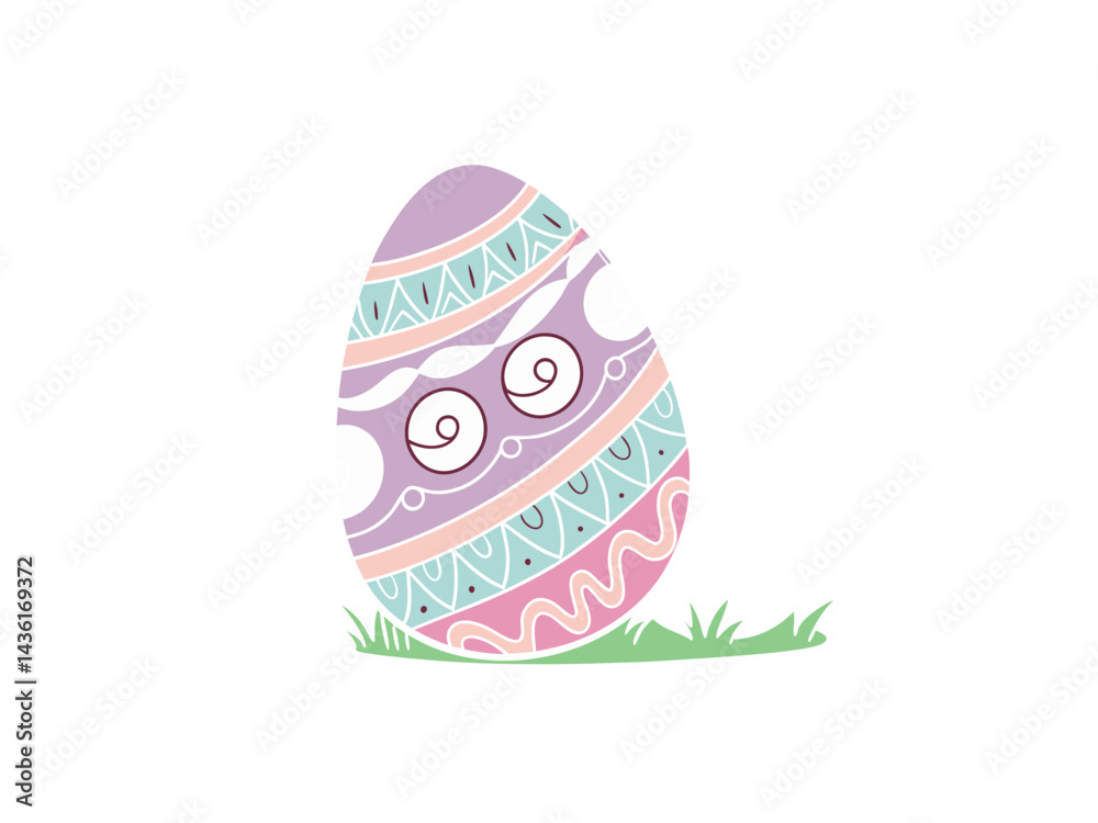 Hand-painted Easter eggs with floral designs - springtime holiday images for Easter celebrations and decorations