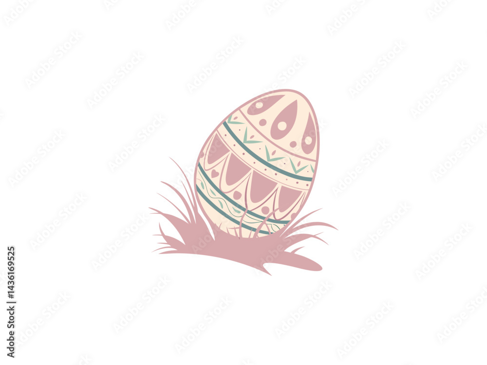 Colorful Decorative Easter Egg with Flowers – Springtime Illustration for Religious and Festive Celebrations