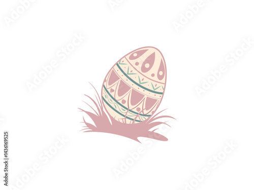 Obraz na płótnie Colorful Decorative Easter Egg with Flowers – Springtime Illustration for Religious and Festive Celebrations