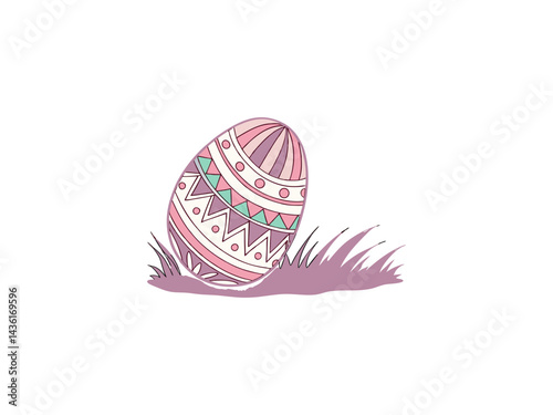 Obraz na płótnie Colorful Decorative Easter Egg with Flowers – Springtime Illustration for Religious and Festive Celebrations