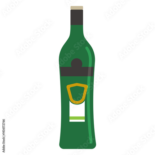 ベルモット ワイン 瓶 ボトル のイラスト