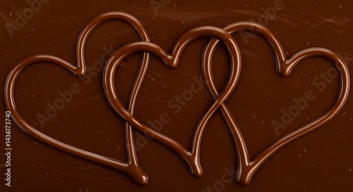 Chocolate Hearts on a Brown Background