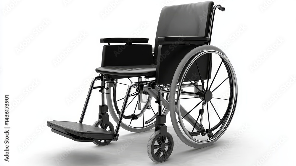 Fototapeta premium Modern Ergonomic Wheelchair Design with Isolated Background for Contemporary Use