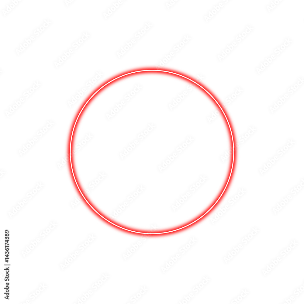 Neon glowing red ring with light, techno futuristic impulse circle isolated on transparent background Neon glowing red ring with light, techno futuristic impulse circle isolated on transparent background