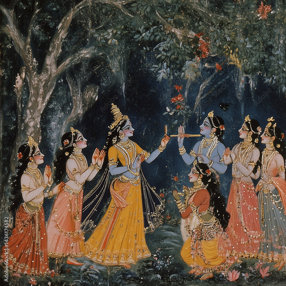 Fototapeta premium Celebrate the vibrant festival of Holi with divine grace as Lord Shiva and Goddess Parvati immerse in colors, symbolizing love, unity, and the triumph of devotion.