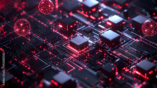 Dynamic cloud computing wallpaper visualizing decentralized systems in a futuristic environment