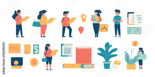 vector set of business people