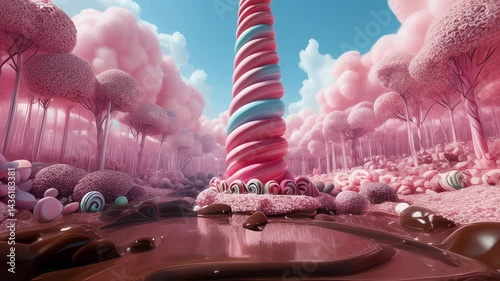 Exploring Fantasy Candy Forest with Chocolate River and Swirl Tower
