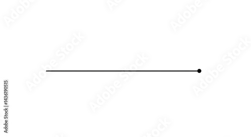 Simple Line with a Dot on a White Background for Minimalist Design