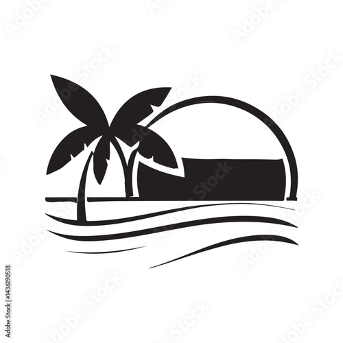 logo of tropical beach island 