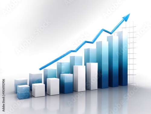 Free Download Rising graph with arrow isolated on white background - GFXLoad