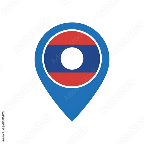 Laos flag in map pointer icon for location or travel destination concept design Free Download Laos flag in map pointer icon for location or travel destination concept design - GFXLoad