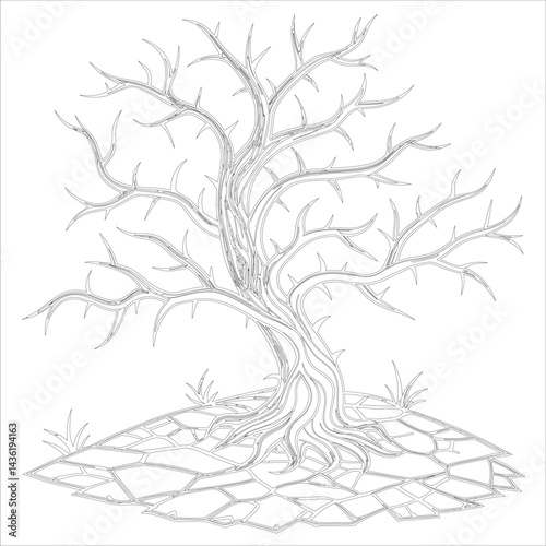 Spooky Tree Silhouette Clipart