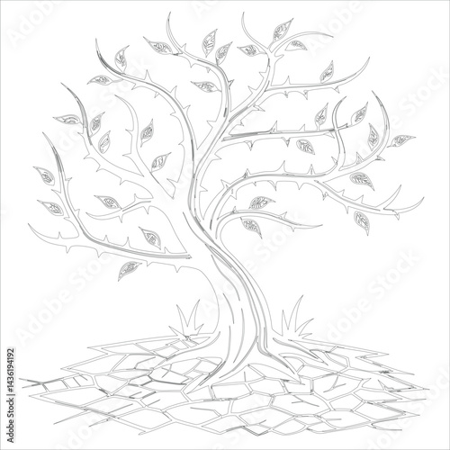 Sinister Spooky Tree Illustration