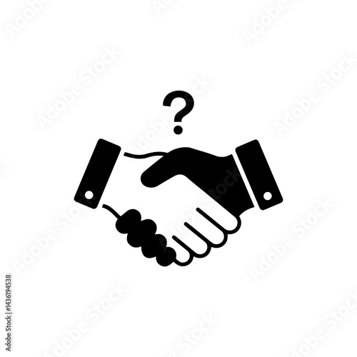 Handshake Icon with Question Fill Icon