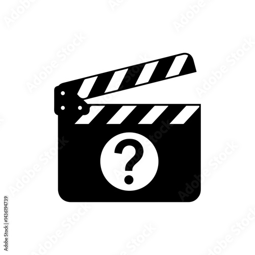 FAQ Movie Clapboard Icon with Question in the Middle
