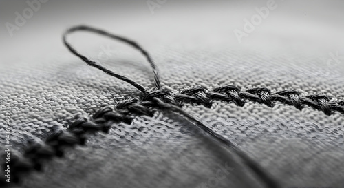 Monochrome Fabric Texture Featuring Knitted Pattern With Suspended Fiber