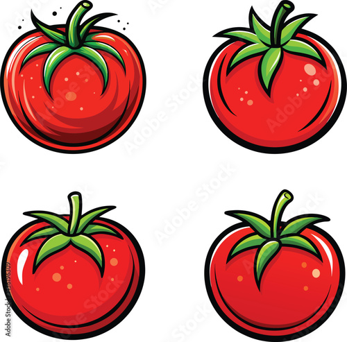 Tomato Clipart Vector Fresh Vegetable Design Set