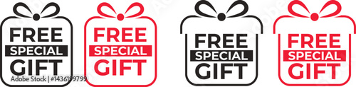 FREE Special Gift Vector Illustration Promotional Offer and Reward Design